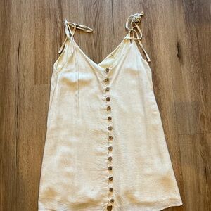 Cream Button-Down Casual Dress or Cover-up